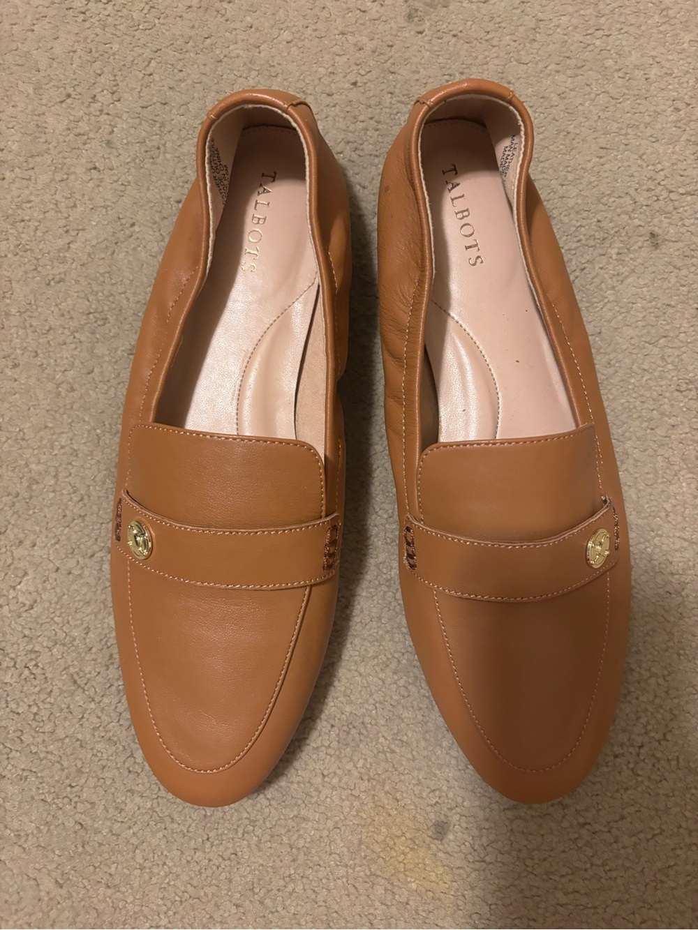 Talbots Women's Tan Leather Penny Loafers size 10